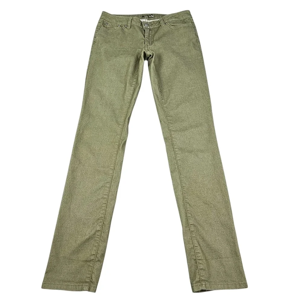 prAna Kara Jean Womens Sz 8 29 Olive Green Organic Cotton Stretch Slim Leg Pants